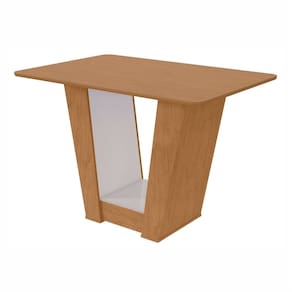 Mesa de Jantar 120x80cm Tampo Mdf no Glass Apogeu Amêndoa/Off White