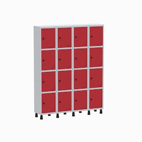 Roupeiro Aço Light 4v 16 Portas Gr304/16 Cinza/Vermelho