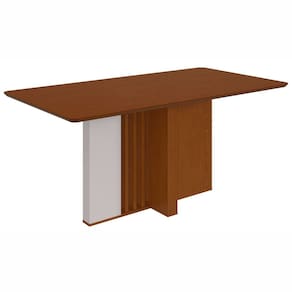 Mesa de Jantar Retangular 6 Lugares 170cm Tampo Mdf no Glass Astrid Frassino/Off White