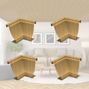 Kit 5 Caixas com 60 Peças Cantoneira Interna Pvc 25x25mm com Engate Rápido Permatti Cerejeira