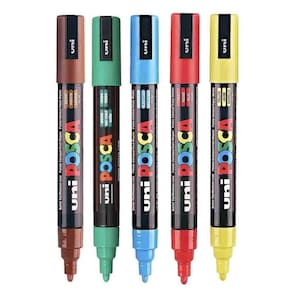 Kit 6 Caneta Posca Marcador Pc-5M Cores Basicas Uni Ball
