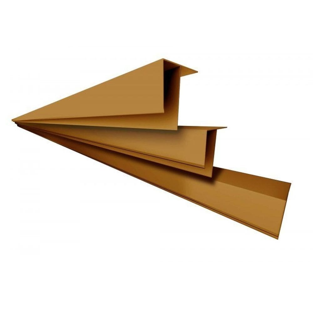 Kit 5 Caixas com 45 M Perfil F Polifort 8mm X 3cm X 3,00m barra Mogno