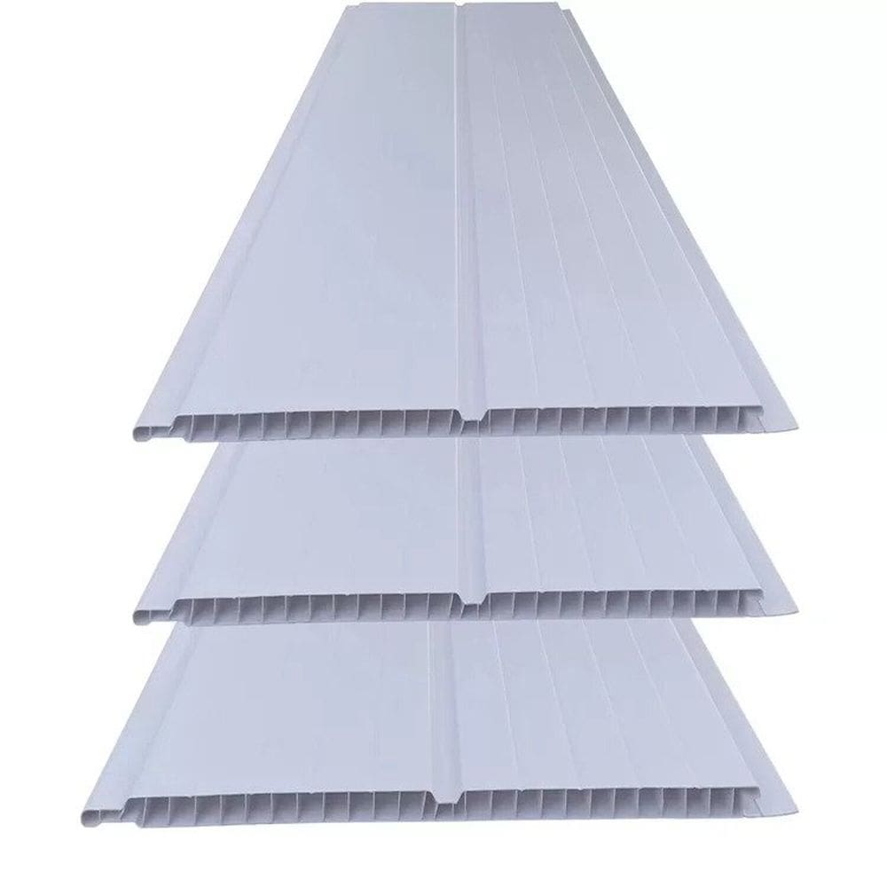 Kit 40 Caixas com 240 M² Forro de Pvc 8mm X 20 Cm X 3,00m Bariri Branco Gelo