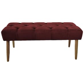 Banco Estofado Jade 120xcm Suede Vinho - Majú Decor