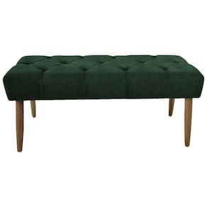 Banco Estofado Jade 120xcm Suede Verde - Majú Decor
