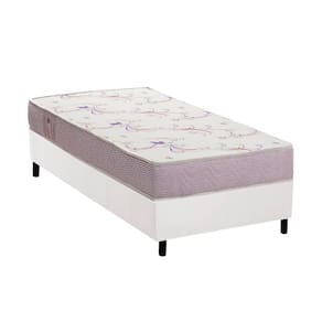 Conjunto Box Solteiro: Colchão Espuma Ortobom D20 Physical Resistente Bordado + Base CRC Courano White(88x188)