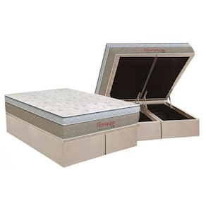 Conjunto Box Baú King: Colchão Espuma Orthoflex Bonnel Florença + Base CRC Suede Clean(193x203)