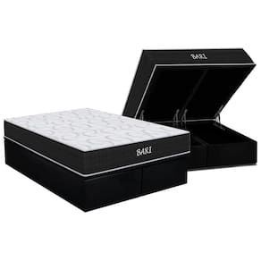 Conjunto Box Baú King: Colchão Espuma Orthoflex D45 Bari + Base CRC Suede Black(193x203)