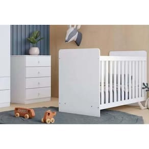 Quarto Infantil Completo Labirinto 2 Peças (1 Berço + 1 Cômoda) QI98 Branco - Henn
