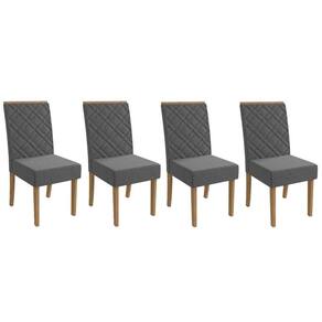 Cadeira Sala de Jantar 2CAD149FR Kit 4 Un Freijo/Linho Cinza A056 - Kappesberg