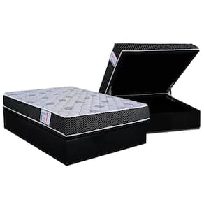 Conjunto Box Baú Casal: Colchão Espuma Orthoflex D20 ComfortPedic + Base CRC Suede Black(138x188)