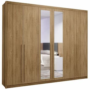 Guarda Roupa Casal 6 Gavetas Espelho Dubai Majestic Nature - VLR MÓVEIS