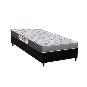 Conjunto Box Solteiro: Colchão Espuma Orthoflex D45 Comfortpedic + Base CRC Suede Black(78x188)