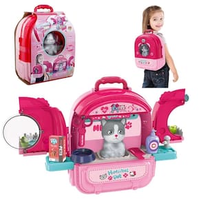 Mochila Hospital Pet Cat Gato Infantil 2 Em 1 Acessórios Dm