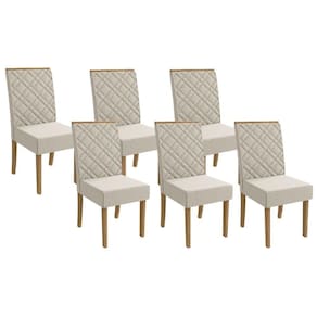 Cadeira Sala de Jantar 2CAD149FR Kit 6 Un Freijó - Assento/Encosto Linho Caqui A040 - Kappesberg