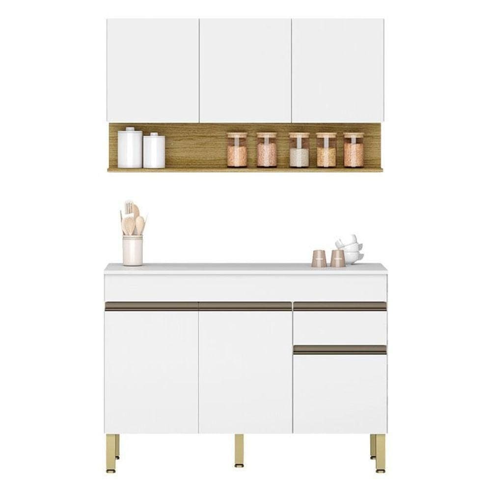 Cozinha Modulada Line Composição 6 Supremo Freijó - Kits Paraná