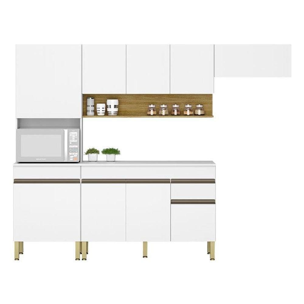 Cozinha Modulada Line Composição 8 Supremo Freijó - Kits Paraná
