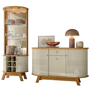 Aparador para Sala Buffet Monza e Cristaleira Marina Cumaru Opala – Madetec