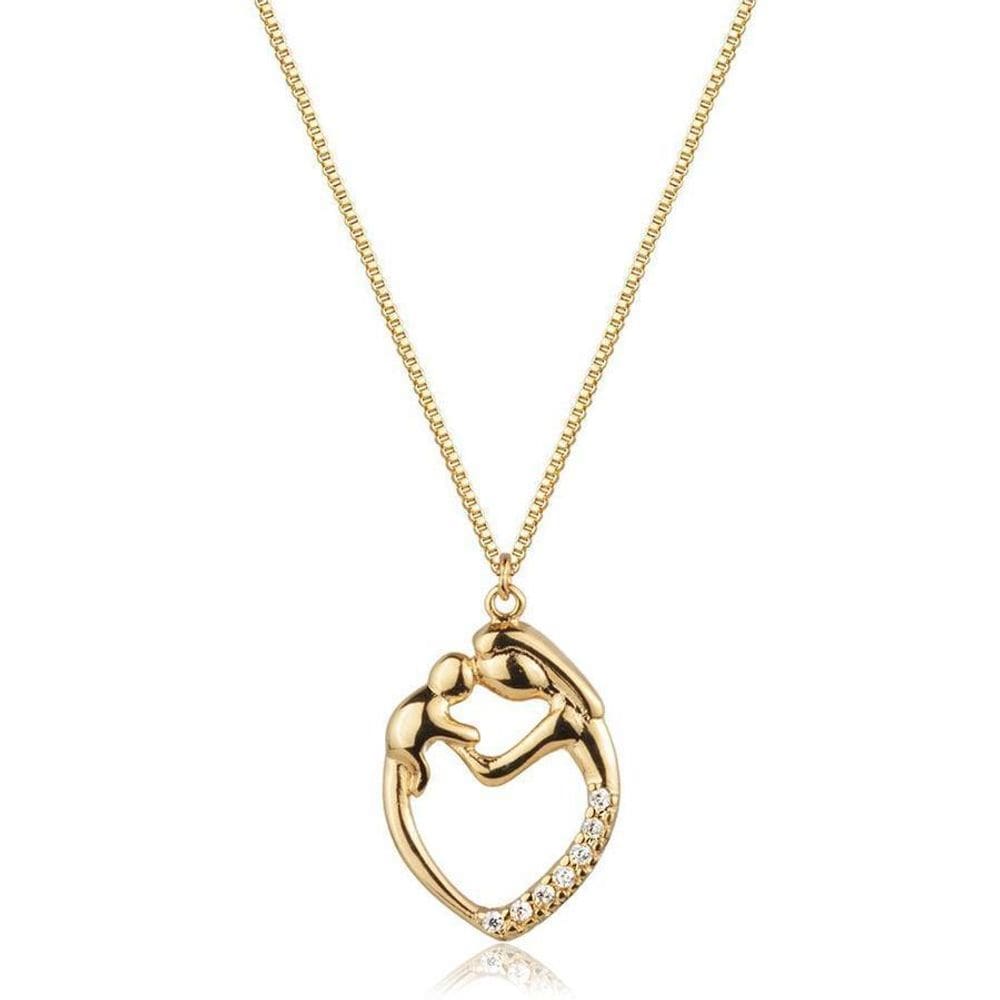 Colar Amor De Mãe, Colar Mãe E Bebe Banho De Ouro 18K