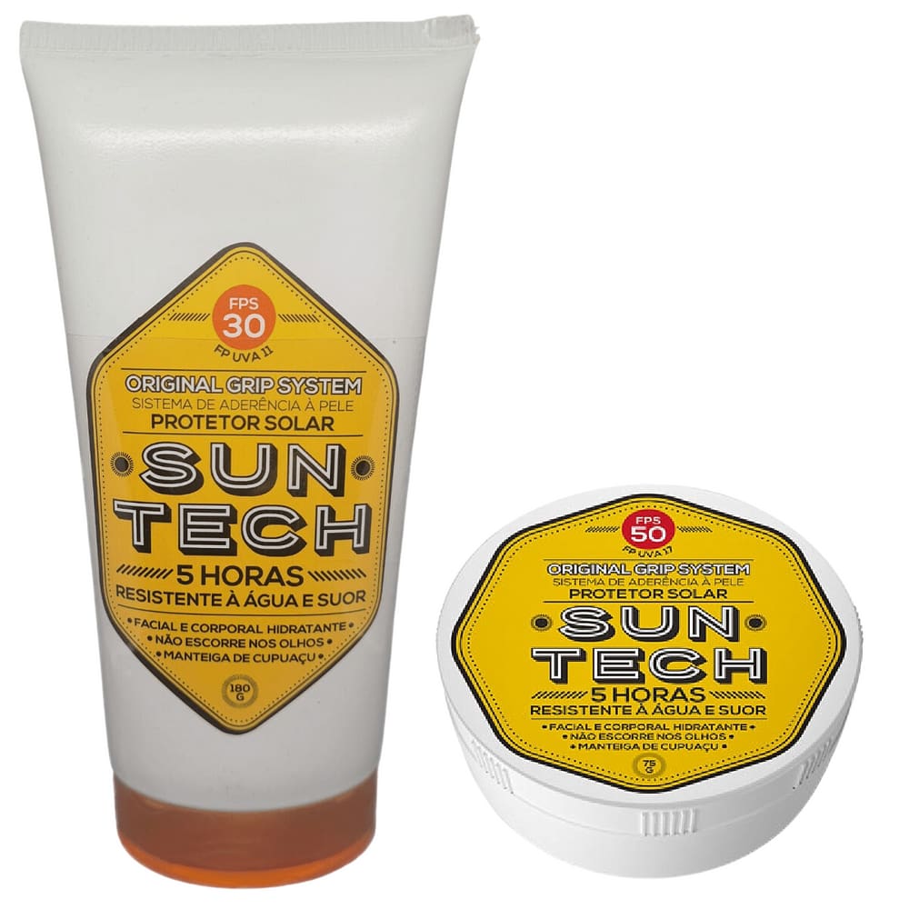 Protetor Solar Suntech Vegano 1 Un 75G Fps 50 + 1 Un 180G Fps 30 Kit Com 2Un