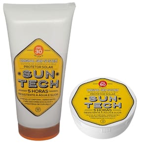 Protetor Solar Suntech Vegano 1 Un 75G Fps 50 + 1 Un 180G Fps 30 Kit Com 2Un