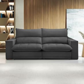 Sofá Retrátil e Reclinável Martinho 230cm Boucle Cinza - Celflex
