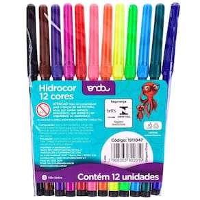 Kit Com 12 Canetinha 12 Cores Hidrocor Onda