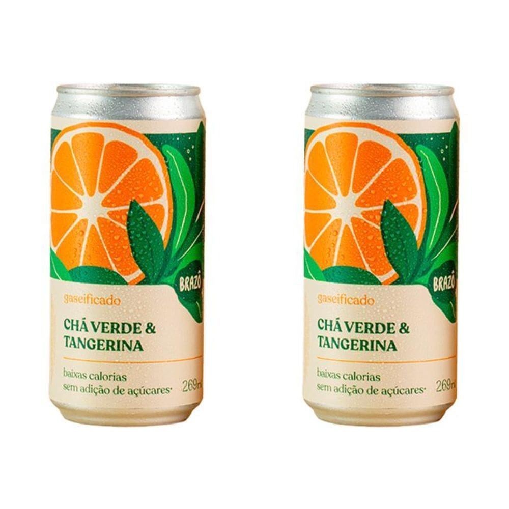 Kit 2X: Chá Verde Com Tangerina Gaseificado Brazô 269Ml