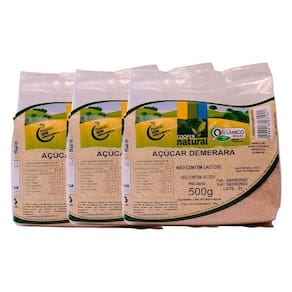 Kit 3X: Açúcar Demerara Orgânico Coopernatural 500G