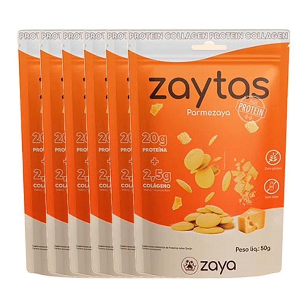 Kit 6X: Biscoito Parmezaya Protein Sem Glúten Zaya 50G