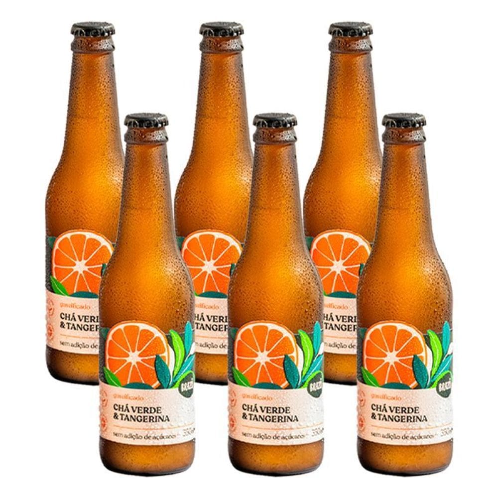 Kit 6X: Chá Verde Com Tangerina Gaseificado Brazô 350Ml
