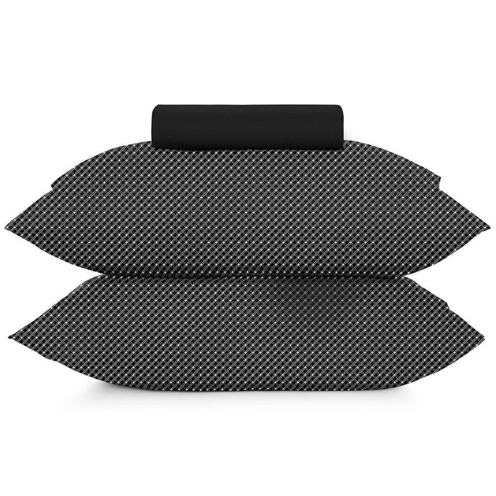 Jogo de Cama Casal 3 Peças Altenburg Toque Acetinado Slim Preto
