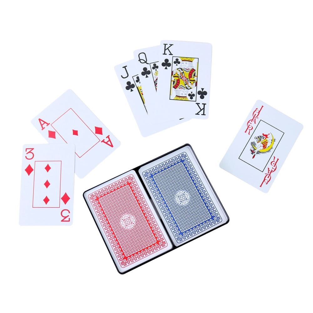 Jogo Com 2 Baralhos De Plástico Com 54 Cartas