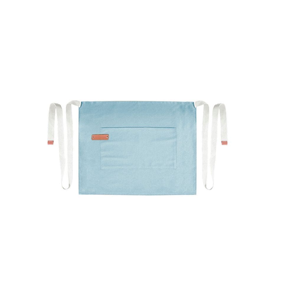 Avental de Cintura Azul Claro Algodao Cafeteria Bar Vegano