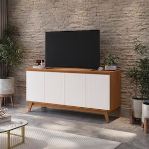 Aparador Kappesberg 4 Portas Canela/Branco 156cm