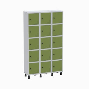 Roupeiro Aço Light 3v 15 Portas Gr303/15 Cinza/Verde