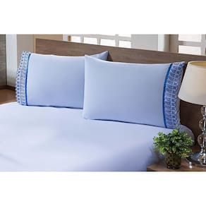 2 Fronhas King 60Cmx80Cm 100% Algodão 180 Fios Barrado Lese