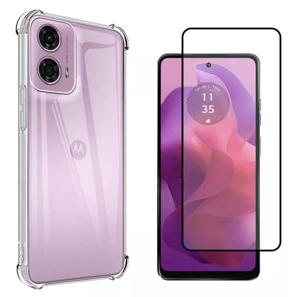 Kit Capa Anti-Impacto + Película 3D Para Moto G24