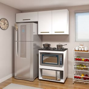 Cozinha Completa 3 Portas Angra para Fácil Acesso Branco