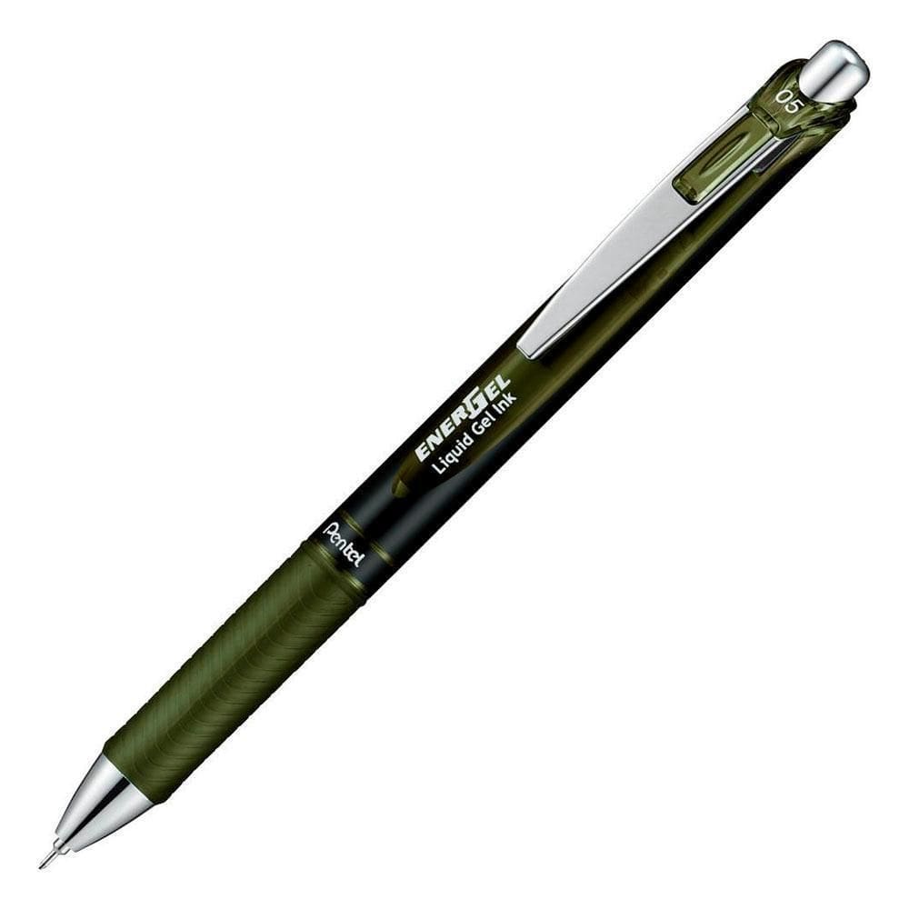 Caneta Gel Energel Black 0.5 Mm Preto Oliva Pentel