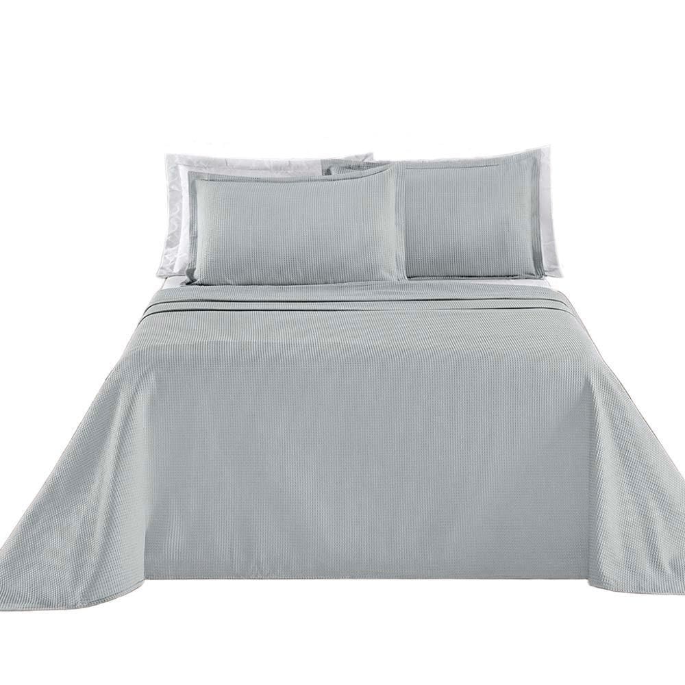 Kit Cobre Leito Colcha Lavinne King Dupla Face - Cinza