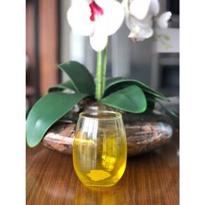 Unidade copo Stemless baixo vidro amarelo 430ml