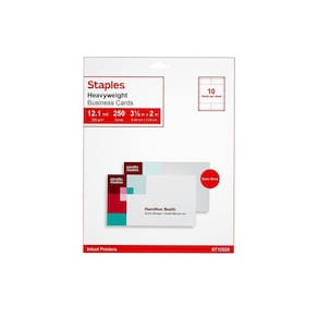 Cartões de visita Inkjet Staples 610381, branco fosco, pacote com 250