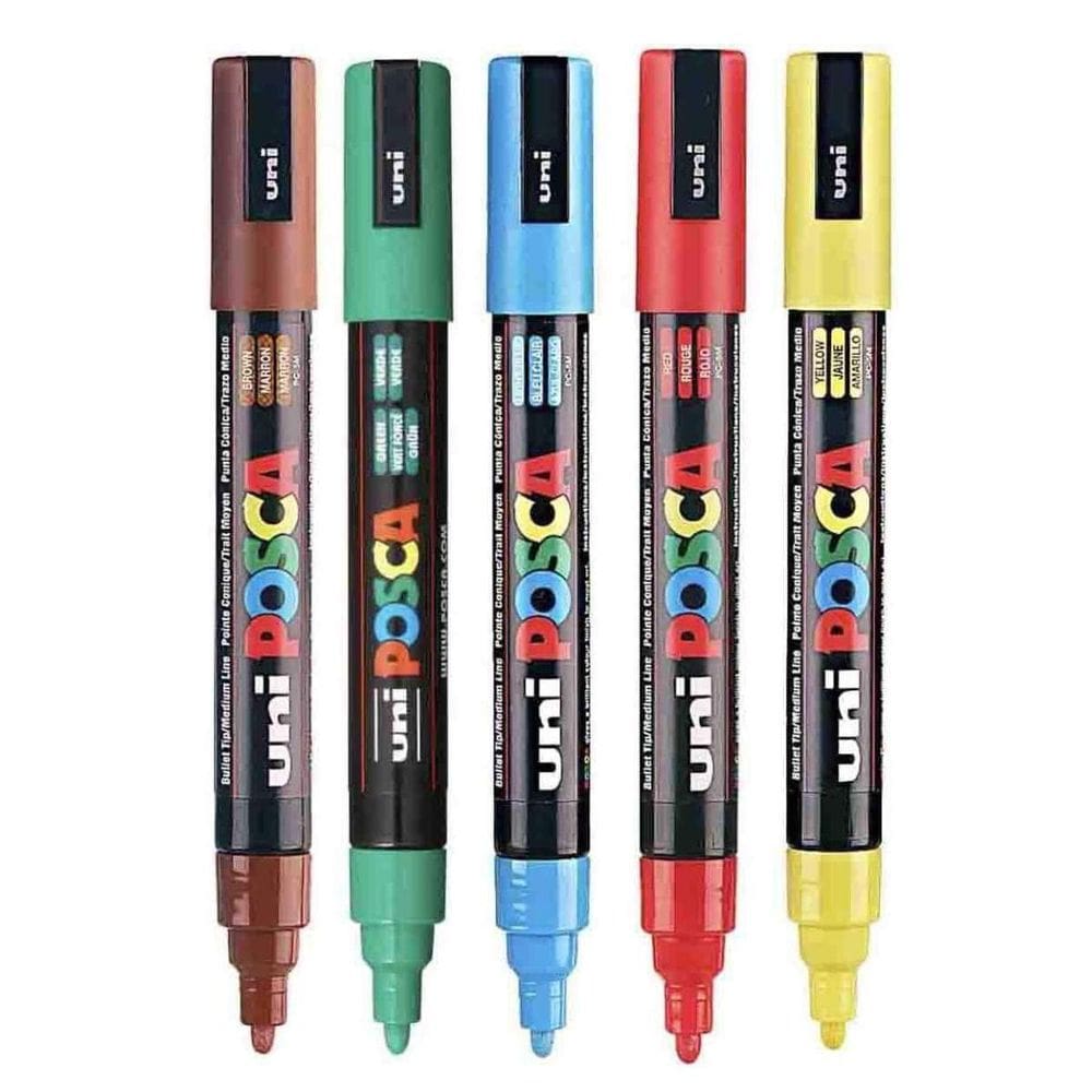 Kit 6 Caneta Posca Marcador Pc-5M Cores Basicas Uni Ball