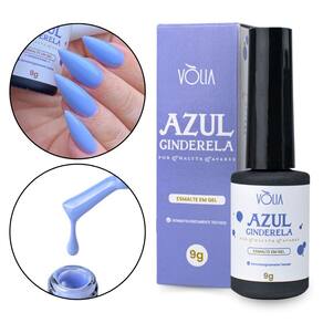 Esmalte em Gel Led Uv Azul Cinderela Unha Gel Fibra 9g Vòlia