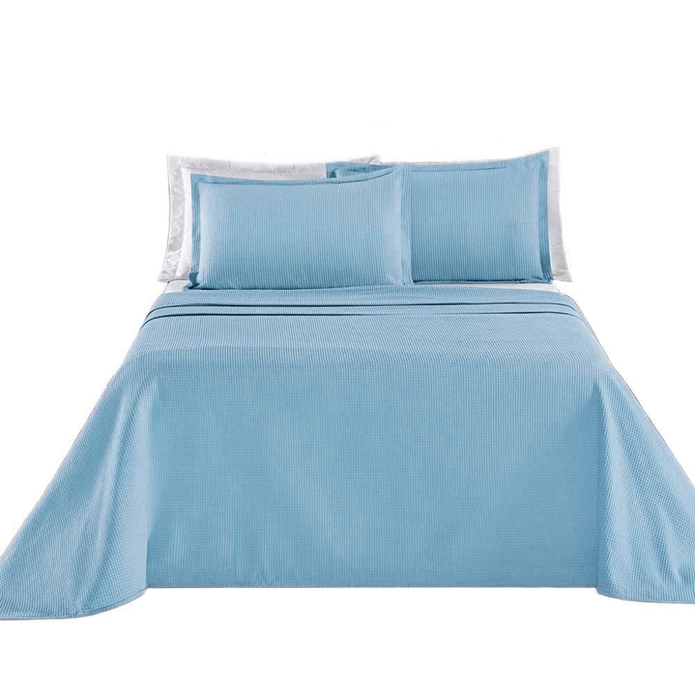 Kit Cobre Leito Colcha Lavinne Queen Dupla Face - Azul