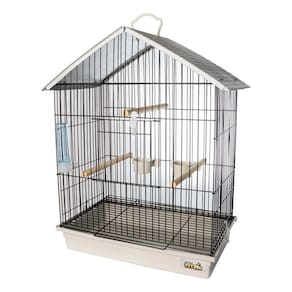 Gaiola Calopsita Teto Plástico Black/Branco Pet Piu Jel