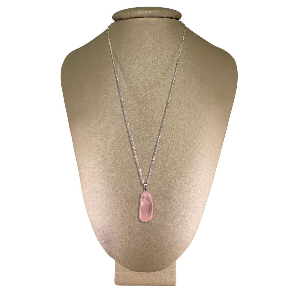 Colar Prata 925 Singapura Quartzo Rosa Polido Ponte Vecchio