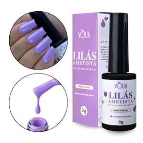 Esmalte em Gel Led Uv Lilás Ametista Unha Gel Fibra 9g Vòlia