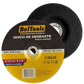 10 Disco de Desbaste 9 x 7/8 Metal Esmerilhadeira Beltools